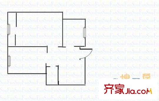 廣廈小區(qū) 2室 戶型圖