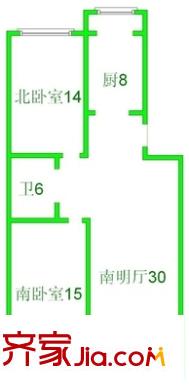 廣廈小區(qū) 2室1廳 64平
