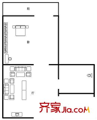 東山社區(qū)戶型圖1室戶型圖 1室1廳1衛(wèi)1廚