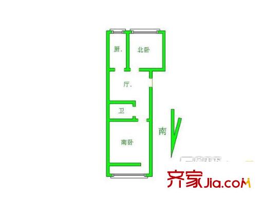 東山社區(qū)戶型圖2室戶型圖 2室1廳1衛(wèi)1廚