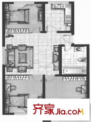 福林山莊 2室 戶型圖