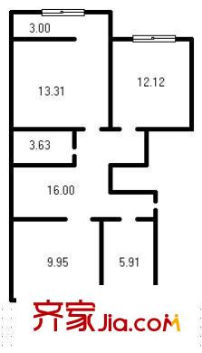 重慶南路26號小區(qū) 3室1廳 88平