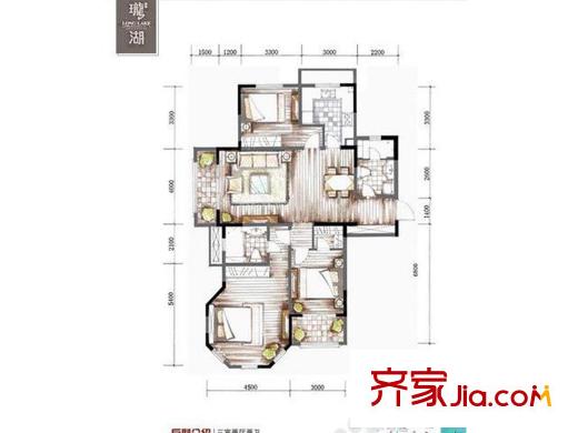 德馨平方米湖C4-C10#C13#C14#C18#C19#D7#D8#3D戶型 3室2廳2衛(wèi)1廚