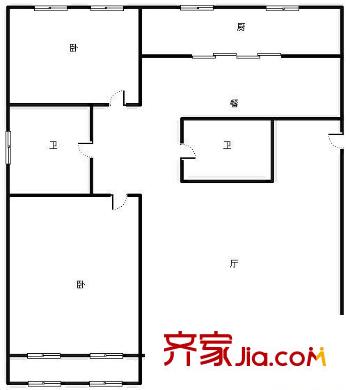亞麥花園 2室 戶型圖