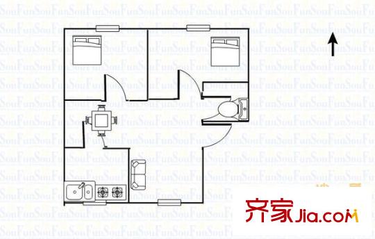 書香門第(即墨)戶型圖書香門第(即墨) 2室 戶型圖 2室2廳1衛(wèi)1廚