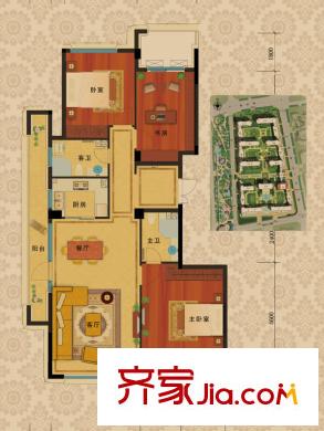 綠城春曉苑戶型圖春曉苑2號(hào)樓C戶型3室2廳2衛(wèi)1廚 131.00平方米 3室2廳2衛(wèi)1廚