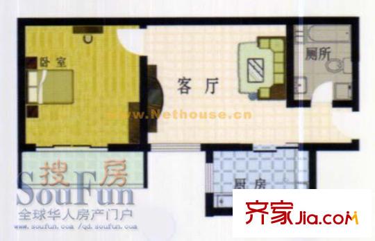 景泰尚都戶型圖戶型圖3 1室1廳