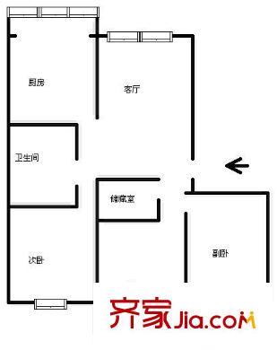 海泊橋小區(qū)戶型圖海泊橋散盤 3室 戶型圖 3室2廳1衛(wèi)1廚