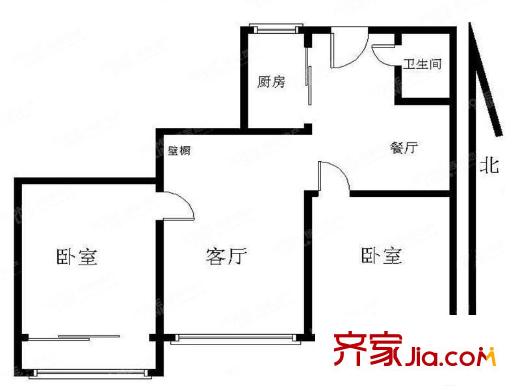 海信海安新居2室 戶(hù)型圖