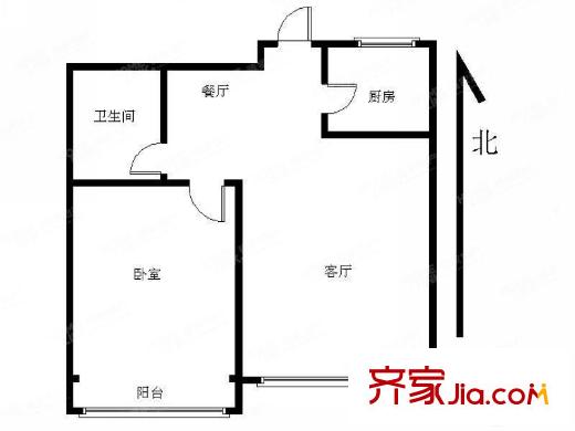 海信海安新居1室 戶(hù)型圖