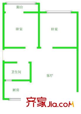 香江世紀園戶型圖2室戶型圖 2室2廳1衛(wèi)1廚