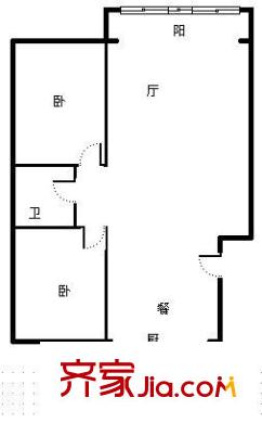 世家花園 2室 戶型圖