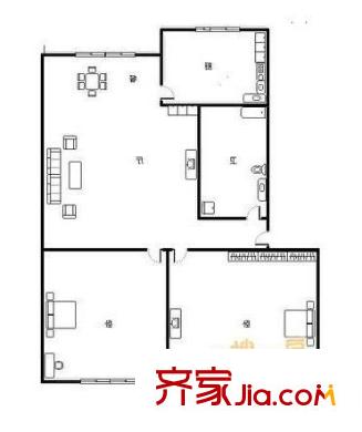 宏業(yè)小區(qū) 2室 戶型圖