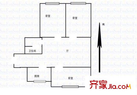 翠竹園小區(qū) 3室 戶型圖