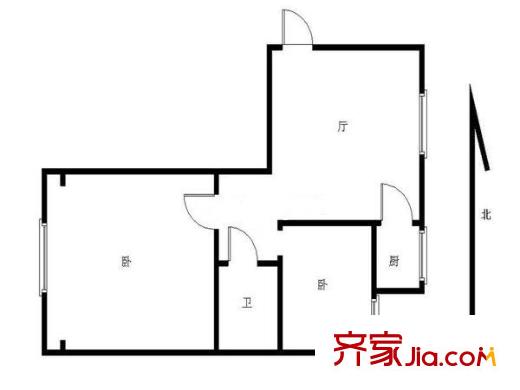 鎮(zhèn)江北路小區(qū) 2室 戶型圖