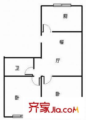 鎮(zhèn)江北路小區(qū)戶型圖2室戶型圖 2室1廳1衛(wèi)1廚