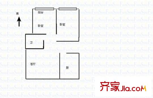 張寶灣小區(qū) 2室 戶型圖