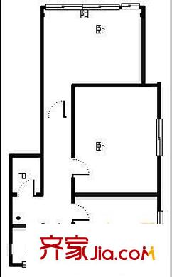 延安一路小區(qū) 2室 戶型圖