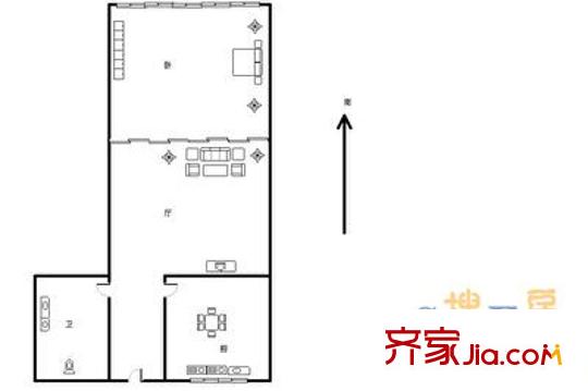 延安一路小區(qū) 1室 戶型圖