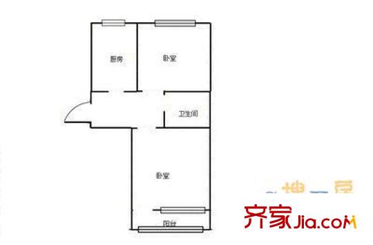威海路步行街二期 2室 戶型圖
