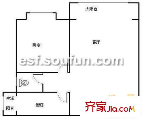 紡織花園 1室 戶型圖