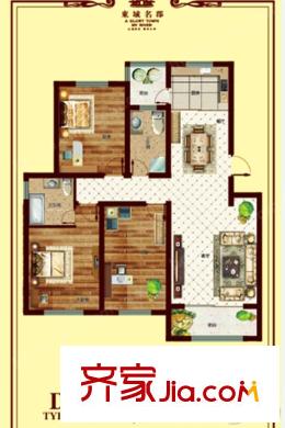 東城名郡D戶(hù)型 3室2廳2衛(wèi)1廚