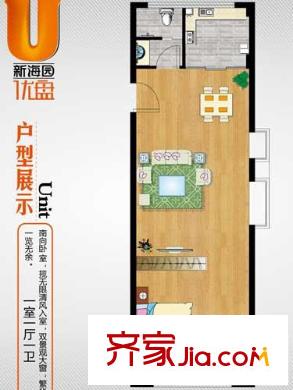 新海園優(yōu)盤(pán)戶型圖一居戶型 1室1廳1衛(wèi)