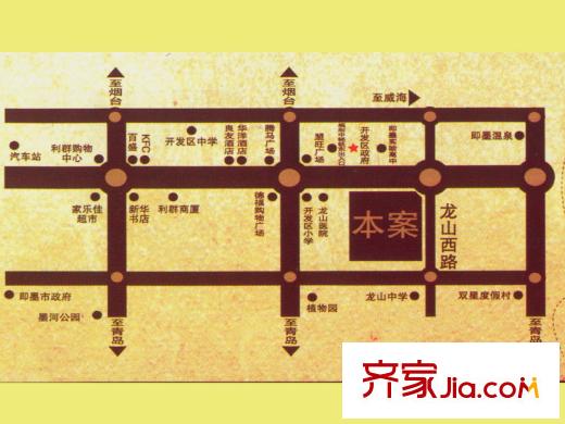 龍山花園交通圖