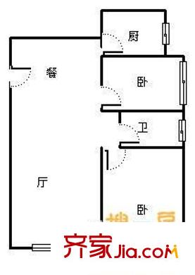 櫸林花園 2室 戶型圖