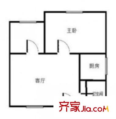 岳都海景公寓 1室 戶型圖