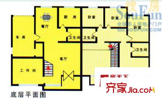 岱海山莊別墅戶型圖戶型3 5室2廳3衛(wèi)1廚
