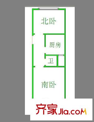 泰山路小區(qū) 1室 戶型圖