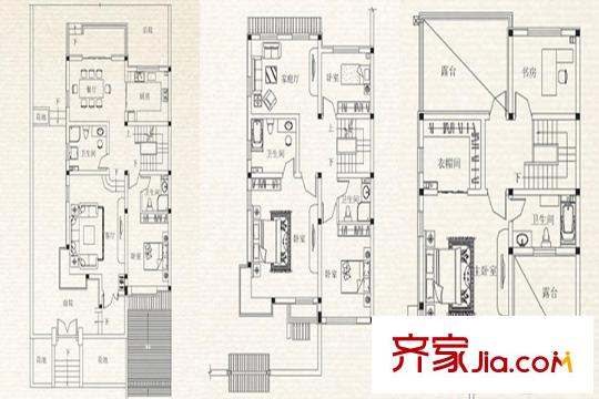 一山一墅戶型圖S2戶型 5室3廳4衛(wèi)1廚