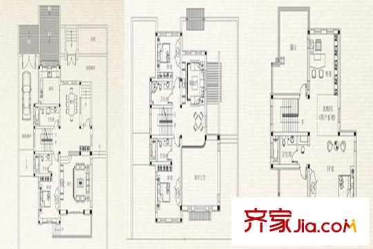 一山一墅戶型圖d3戶型 4室3廳5衛(wèi)1廚