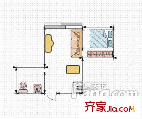 崇業(yè)大廈 一室一廳 戶型圖