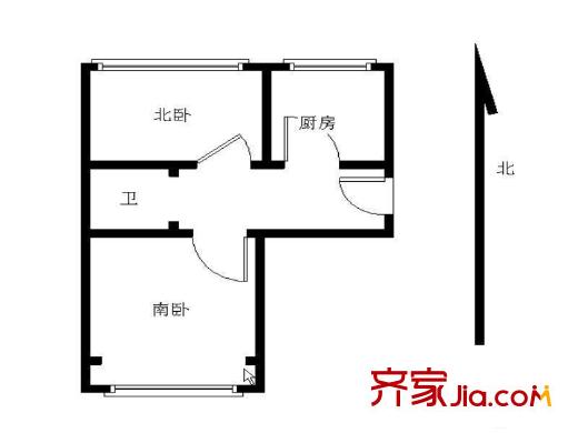 錯埠嶺二小區(qū) 2室 戶型圖