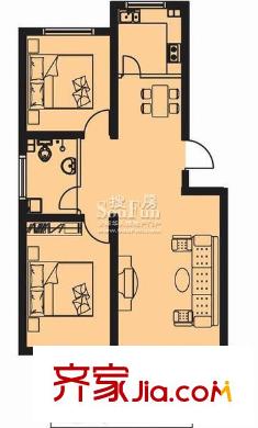 海濱花園麗景苑戶型圖戶型 2室2廳1衛(wèi)