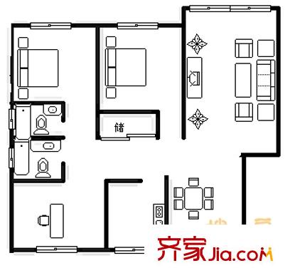 碧佛林山莊 4室 戶型圖