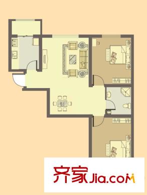 中房馨街里戶型圖1-17號(hào)樓瑞居戶型 2室2廳1衛(wèi)1廚