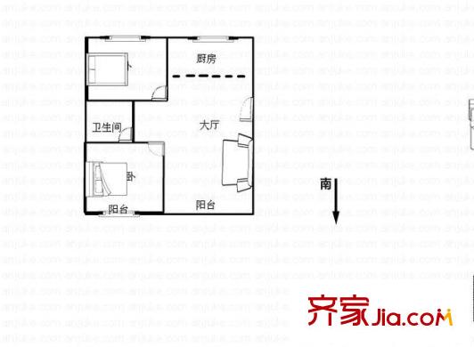 珠峰雅園 2室 戶型圖