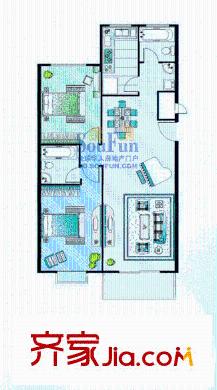 華陽慧谷戶型圖2室2廳2衛(wèi)1廚