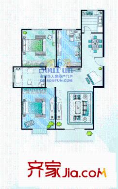 華陽慧谷戶型圖3室2廳1衛(wèi)1廚