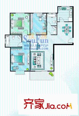 華陽慧谷戶型圖3室2廳2衛(wèi)1廚