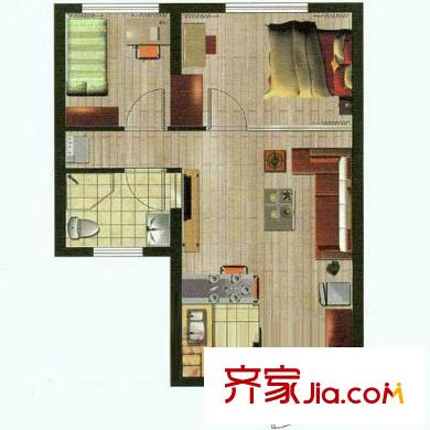 金嶺尚座戶型圖H戶型 2室2廳1衛(wèi)