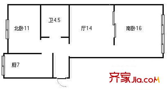 成泰小區(qū) 2室 戶型圖