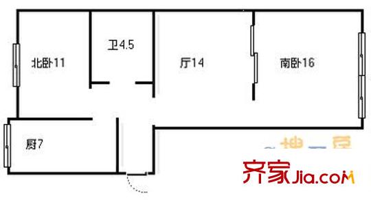 成泰小區(qū) 2室 戶型圖