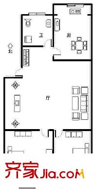 興山路小區(qū) 2室 戶型圖