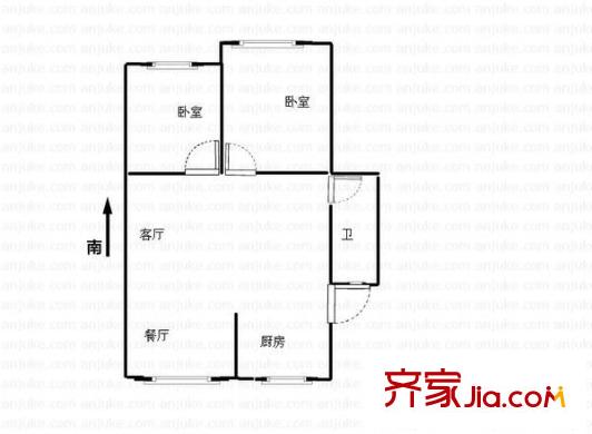 海韻苑 2室 戶(hù)型圖