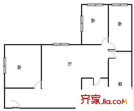 威海路步行街 3室 戶型圖