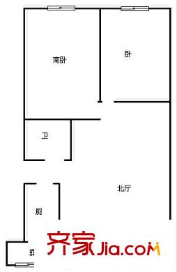 威海路步行街 2室 戶型圖